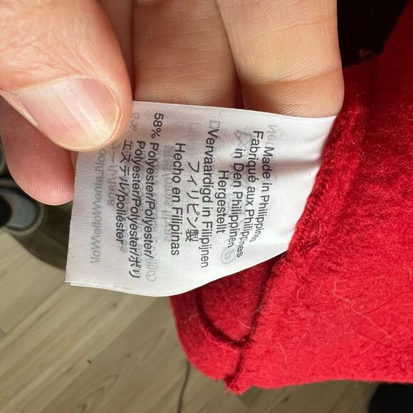 J. Crew Women's Red Boiled Wool Overcoat Size 4 Long Sleeve Casual - Picture 5 of 9